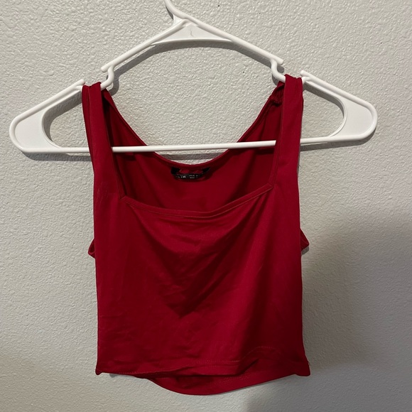 Red Square Neck Tank Top - Picture 2 of 5